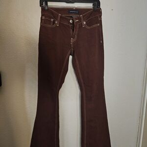 Aeropostale Brown Flare Wide Leg Jeans